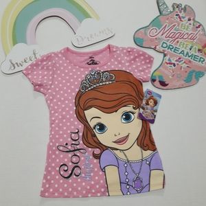 Sofia the First Girls Pink Top 2T-4T NWT